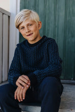 Ladda upp bild till gallerivisning, Vallerö Stickad Tröja Barn marinblå