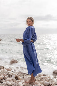 Casandra Klänning linen Blåblå