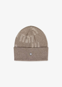 Stickad Mössa Beige