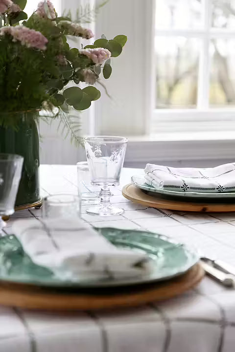 Linneduk Classic Vit/Grön(Kopia)