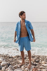 Frottéshorts Terry Blå